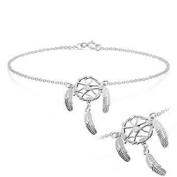 Dream Cather Shaped Silver Anklet ANK-192